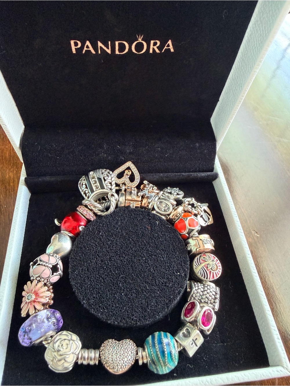 Pandora Charm Bracelet Loaded with Charms & Original Pandora Box
